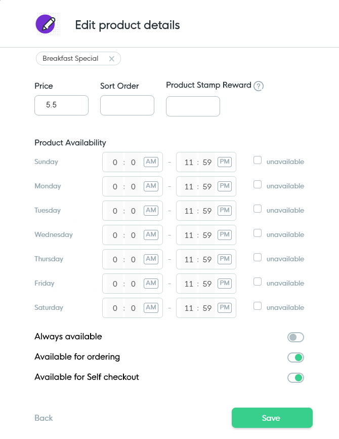 Order Ahead - Product Availability